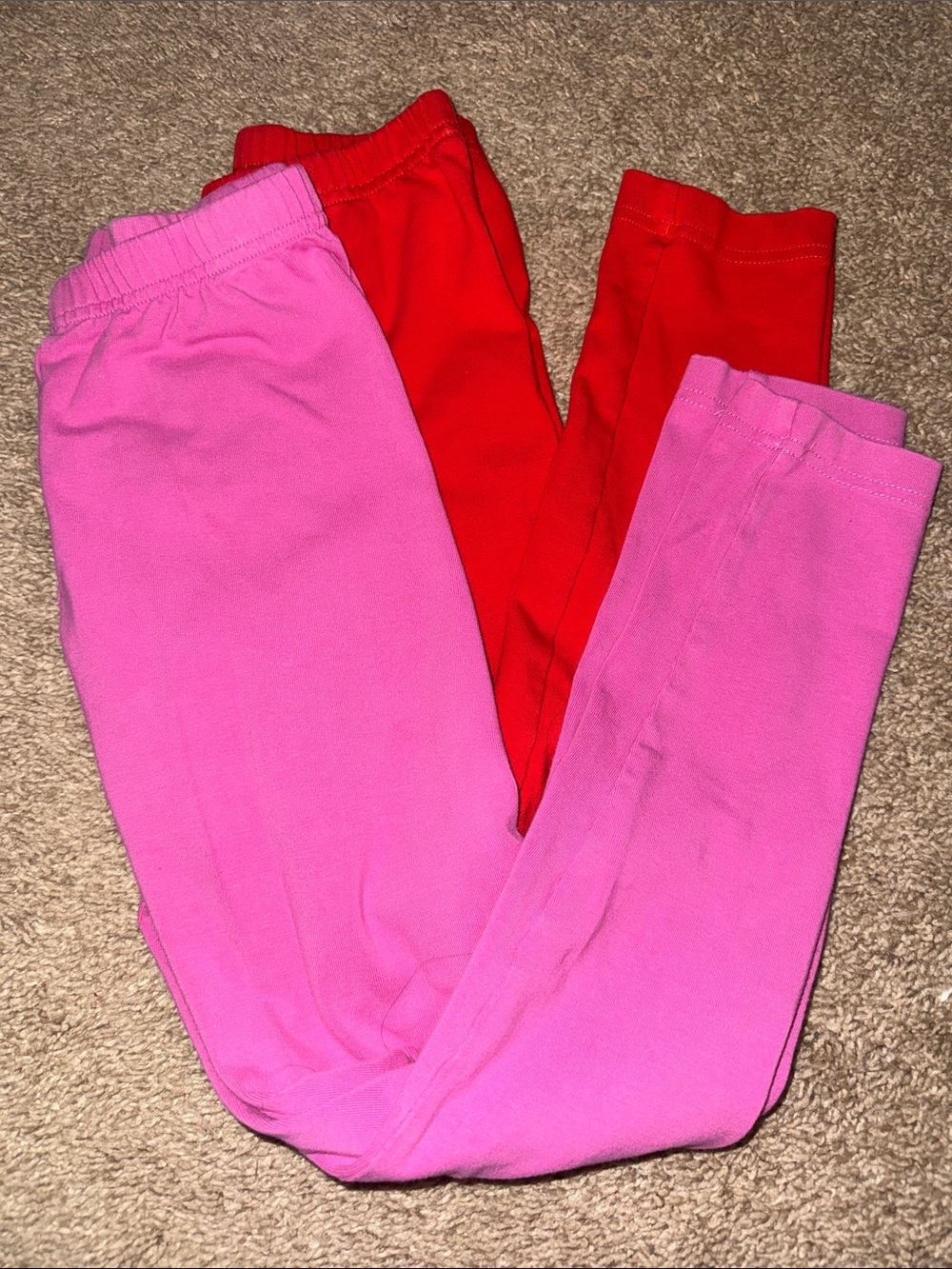 Hanna Andersson Kids' Pink and Red Cotton Leggings - 2 Pack